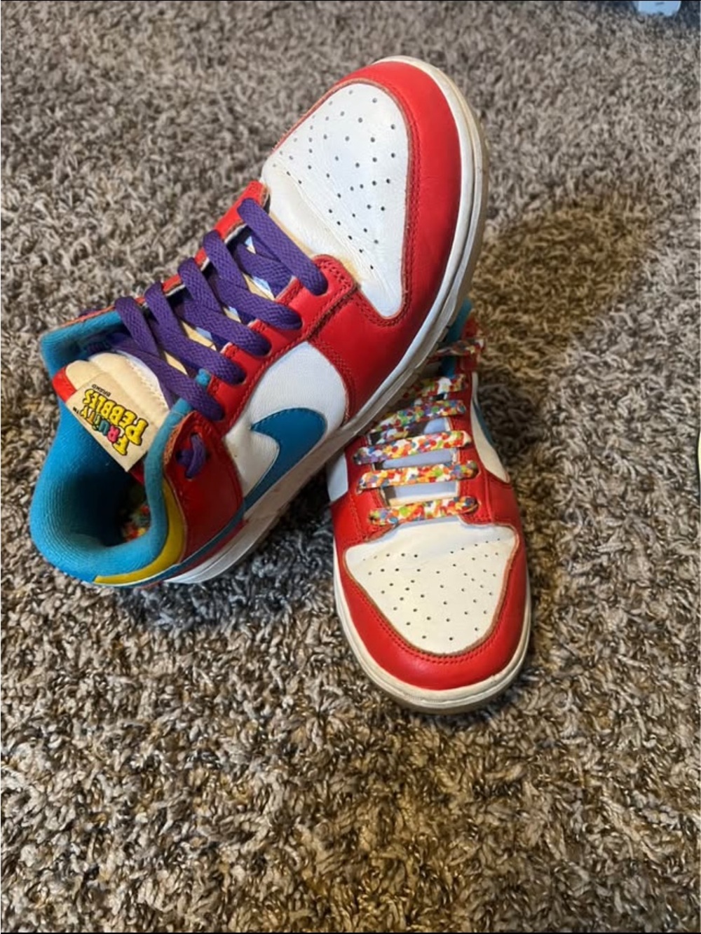 Nike Dunk Low QS LeBron James “Fruity Pebbles”. Youth size 6.5z